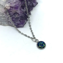 Load image into Gallery viewer, Galaxy Blue Druzy Necklace (Stainless Steel)