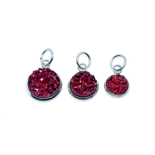 Merlot Druzy Charm