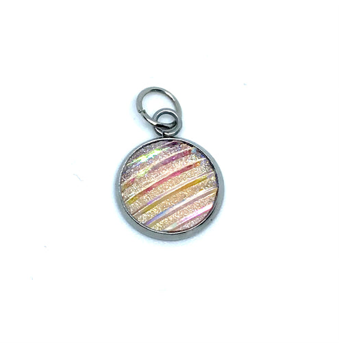 12mm Striped Cotton Candy Druzy Charm