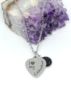"I love my Chihuahua" 3-in-1 Necklace (Stainless Steel)