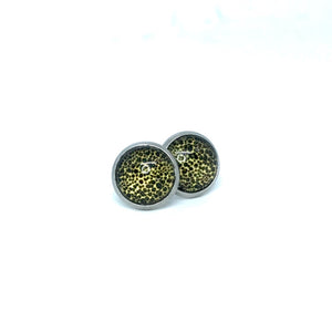 10mm Gold Leopard Print Studs (Stainless Steel)