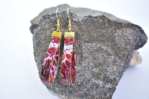 Lava Canvas Drop Earrings (Surgical Steel)